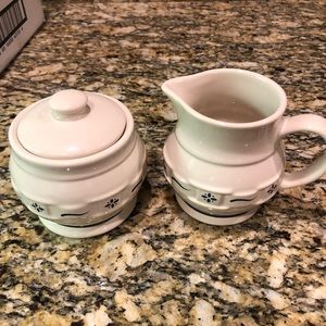 Longaberger Cream & Sugar Set